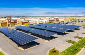 Commercial businesses can install solar carports above their parking lots, providing solar energy for the business and shade for their employees cars!